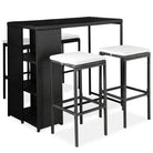 Elegante poly rattan barset voor tuin patio of terras - Zwart - Tuinsets