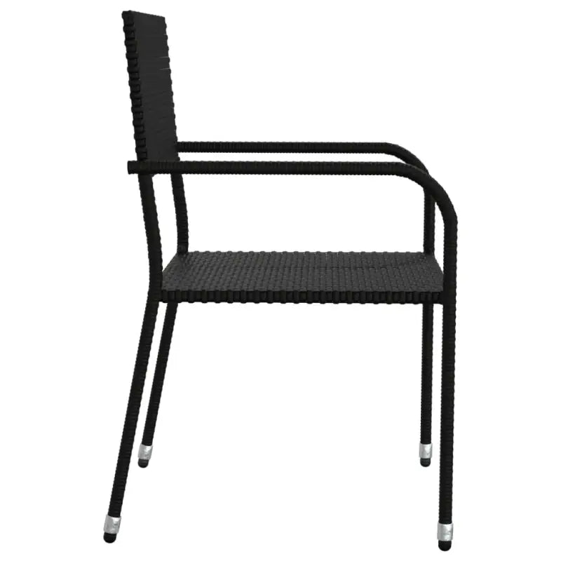 Elegante poly rattan tuinset met gehard glas in zwart materiaal - Tuinsets