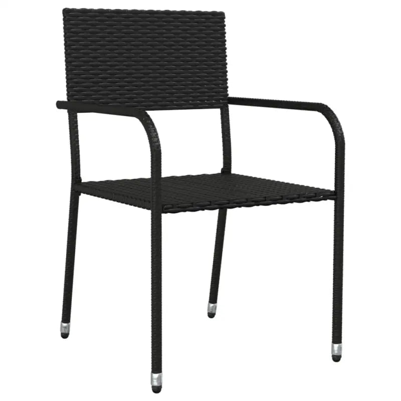 Elegante poly rattan tuinset met gehard glas in zwart materiaal - Tuinsets
