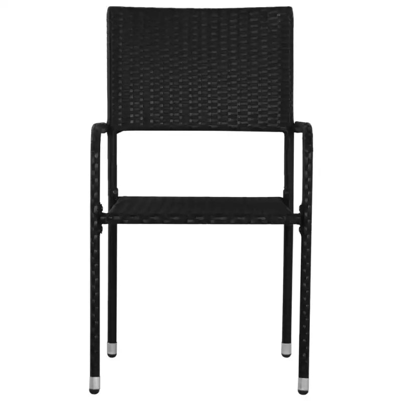 Elegante poly rattan tuinset met gehard glas in zwart materiaal - Tuinsets