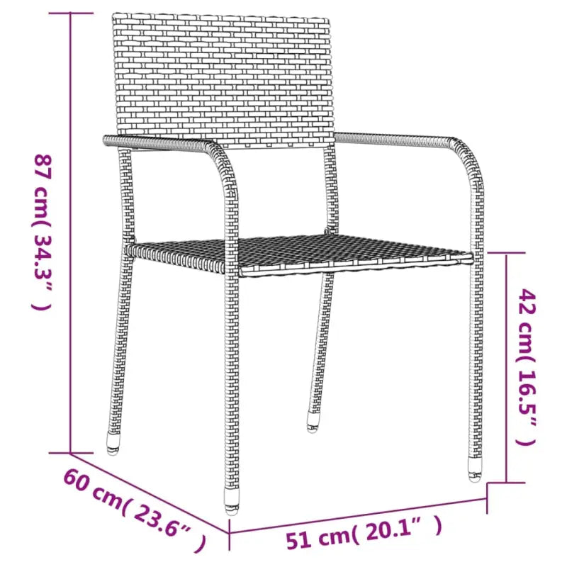 Elegante poly rattan tuinset met gehard glas in zwart materiaal - Tuinsets