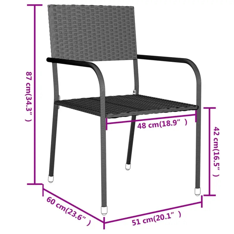 Elegante poly rattan tuinset voor buiten genieten - Grijs - Tuinsets