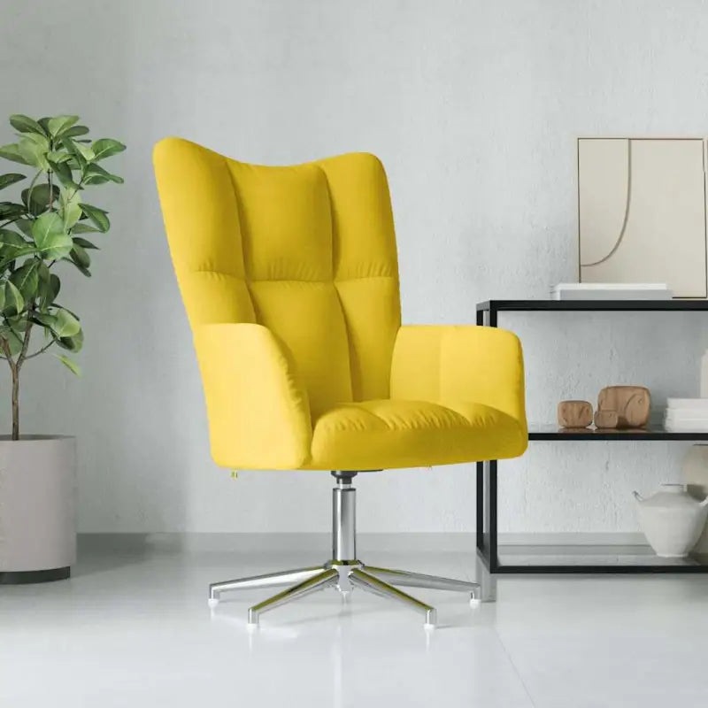 Elegante relaxstoel met blokjespatroon voor een modern interieur - Mosterdgeel / 2 / Zonder voetensteun - Fauteuils &