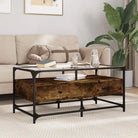 Elegante salontafel met glazen blad voor moderne woonkamer decoratie - Gerookt eiken / 1 - Salontafels
