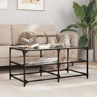 Elegante salontafel met glazen blad voor moderne woonkamers - Zwart glas / 98.5 x 50 x 45 cm / 1 - Salontafels