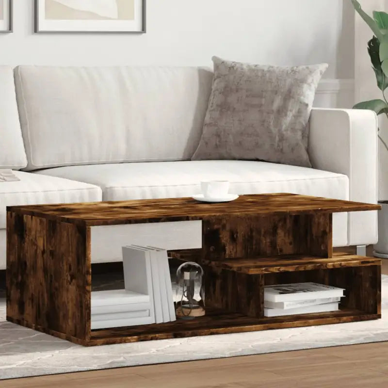 Elegante salontafel van bewerkt hout die eenvoudig schoon te maken - Gerookt eiken / 1 - Salontafels