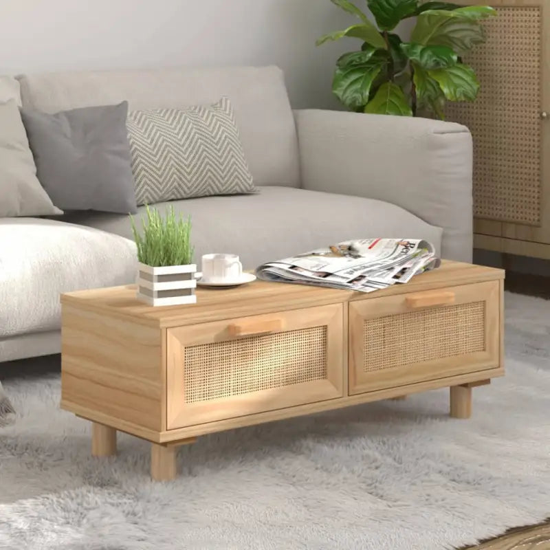Elegante salontafel van bewerkt hout met natuurlijke uitstraling - Bruin / 1 - Salontafels