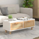 Elegante salontafel van bewerkt hout met natuurlijke uitstraling - Wit / 1 - Salontafels