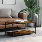 Elegante salontafel van bewerkt hout voor een stijlvolle woonkamer - Gerookt eiken / 1 - Salontafels