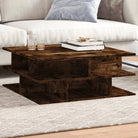 Elegante salontafel van bewerkt hout voor een stijlvolle woonkamer - Gerookt eiken / 1 - Salontafels