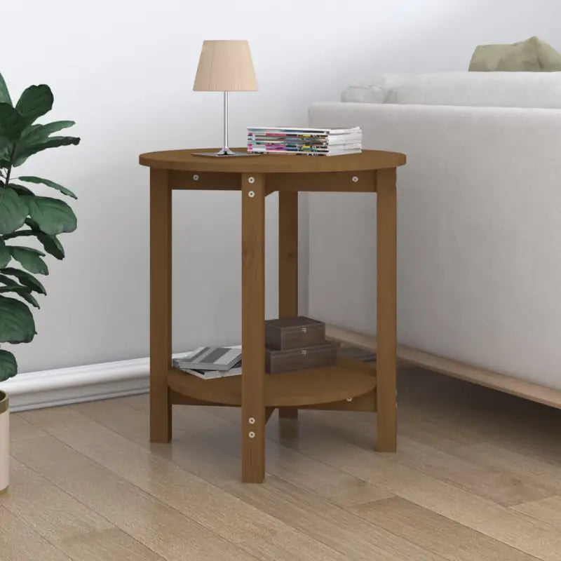 Elegante salontafel van massief grenenhout met rustieke uitstraling - Honingbruin / Ø 55 x 60 cm / 1 - Salontafels