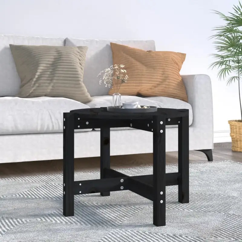 Elegante salontafel van massief grenenhout met rustieke uitstraling - Zwart / Ø 62.5 x 45 cm / 1 - Salontafels