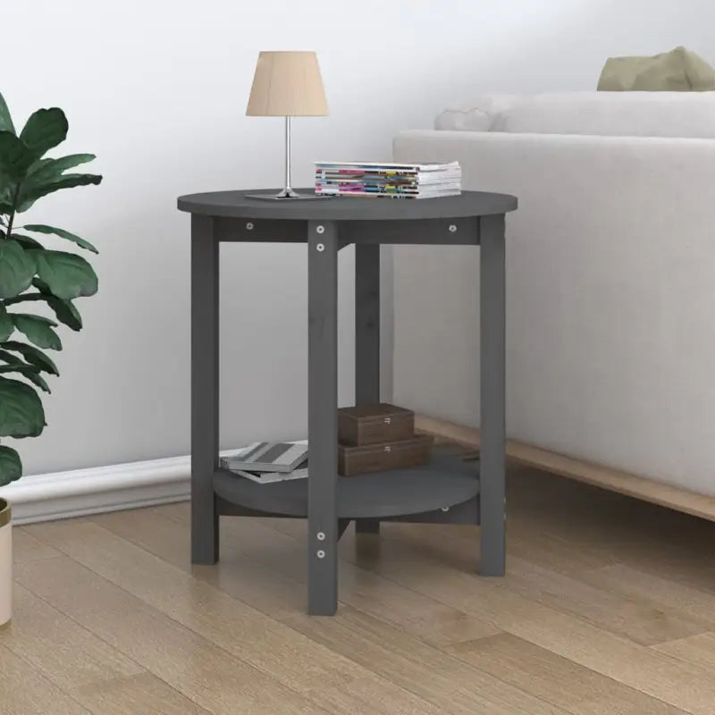 Elegante salontafel van massief grenenhout met rustieke uitstraling - Grijs / Ø 55 x 60 cm / 1 - Salontafels