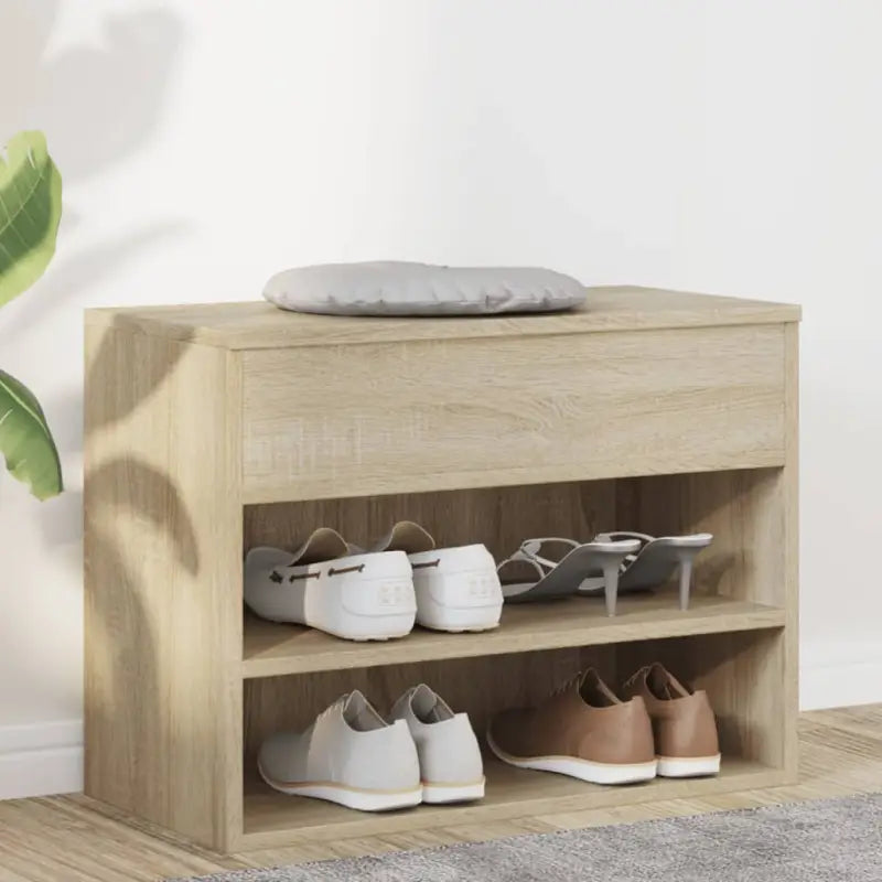 Schoenenbank 60X30X45 Cm Bewerkt Hout Kleurig