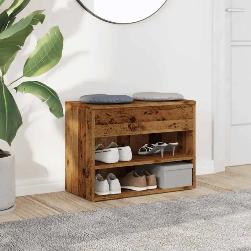 Schoenenbank 60X30X45 Cm Bewerkt Hout Kleurig
