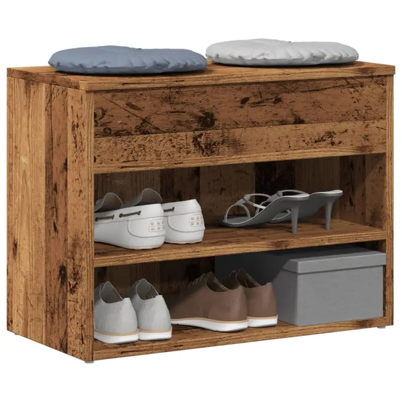 Schoenenbank 60X30X45 Cm Bewerkt Hout Kleurig