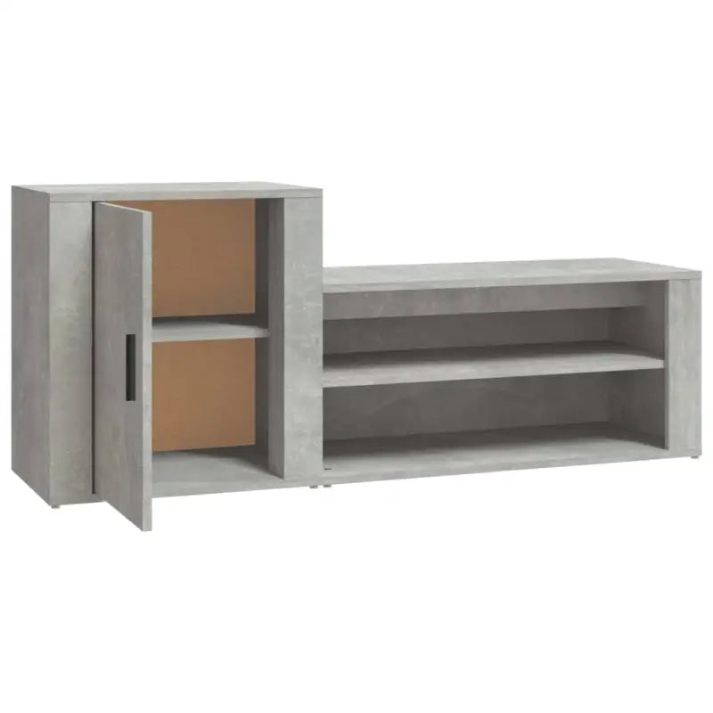 Elegante schoenenkast beschikt over bewerkt hout voor een opgeruimde ingang - Betongrijs / 1 - Schoenenrekken