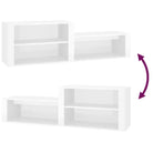 Elegante schoenenkast in hoogglans wit met bewerkt hout - Hoogglans wit / 1 - Schoenenrekken