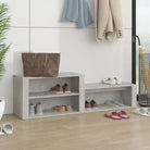 Elegante schoenenkast in hoogglans wit met bewerkt hout - Schoenenrekken