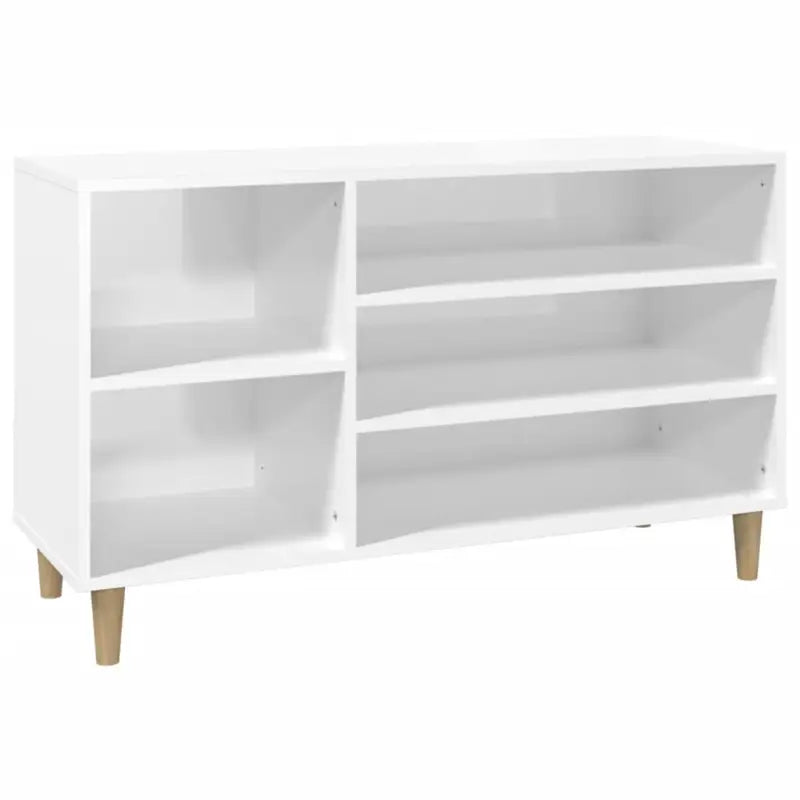 Elegante schoenenkast in hoogglans wit van bewerkt hout - Schoenenrekken