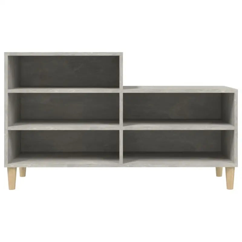 Elegante schoenenkast met bewerkt hout en houten poten voor een opgeruimd huis - Betongrijs / 1 - Schoenenrekken
