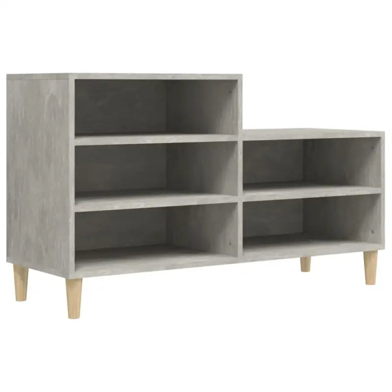 Elegante schoenenkast met bewerkt hout en houten poten voor een opgeruimd huis - Betongrijs / 1 - Schoenenrekken