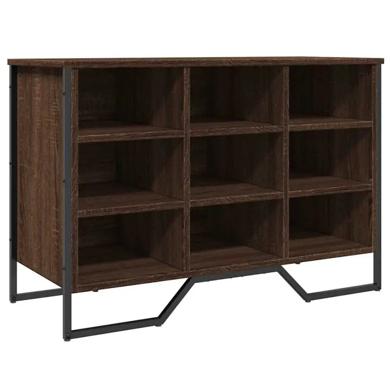 Elegante schoenenkast met bewerkt hout en metalen poten - Schoenenrekken