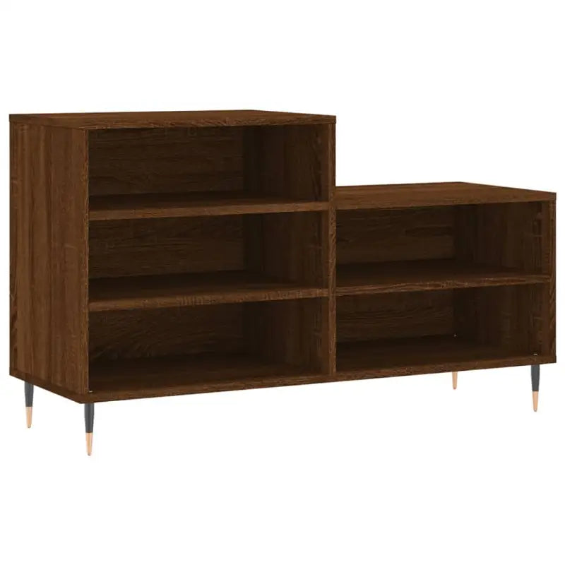 Elegante schoenenkast met bewerkt hout en metalen poten - Schoenenrekken
