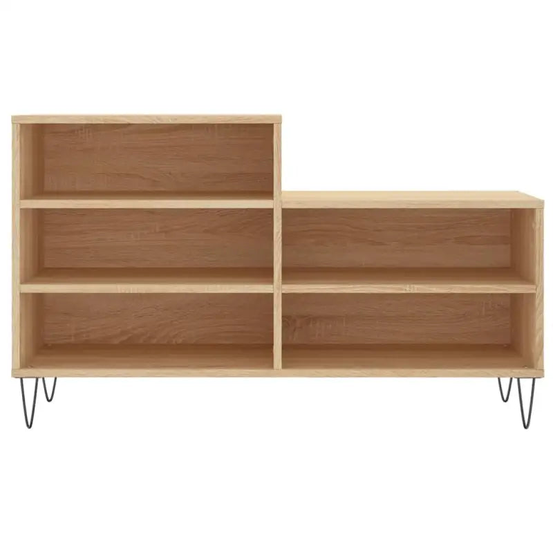 Elegante schoenenkast met bewerkt hout en metalen poten - Schoenenrekken