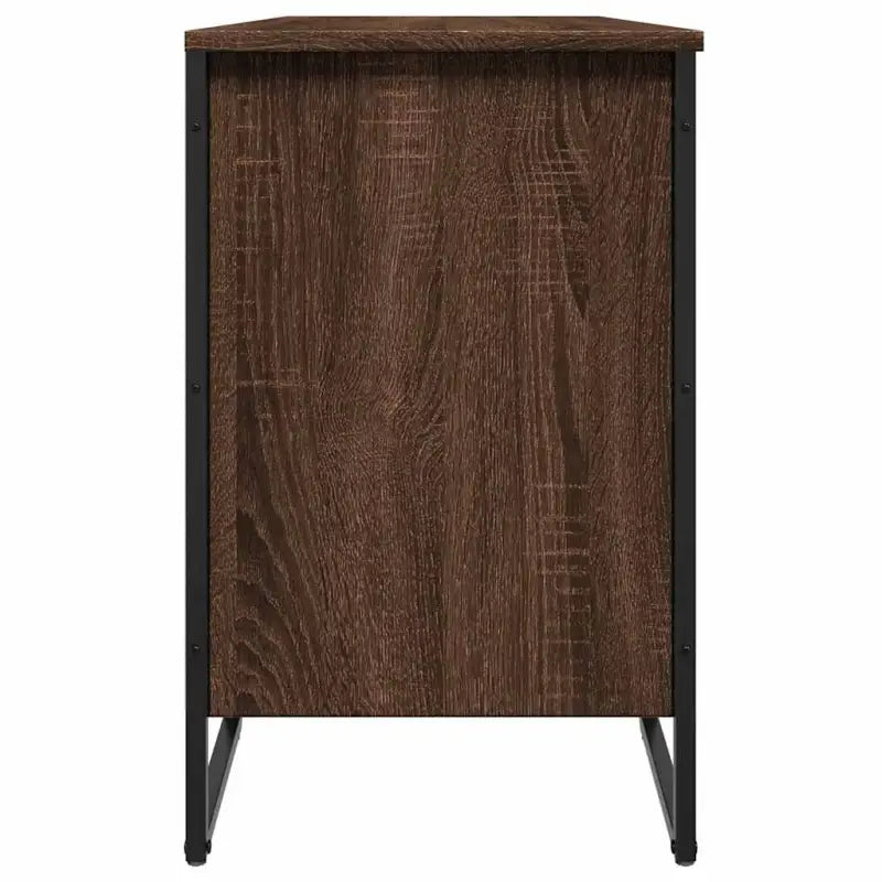 Elegante schoenenkast met bewerkt hout en metalen poten - Schoenenrekken