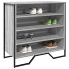 Elegante schoenenkast met bewerkt hout en metalen poten voor orde - Grijs sonoma / 1 - Schoenenrekken