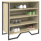 Elegante schoenenkast met bewerkt hout en metalen poten voor orde - Sonoma eiken / 1 - Schoenenrekken