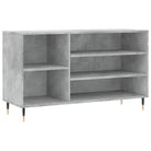 Elegante schoenenkast met bewerkt hout en metalen poten voor ordening - Betongrijs / 1 - Schoenenrekken