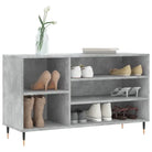 Elegante schoenenkast met bewerkt hout en metalen poten voor ordening - Betongrijs / 1 - Schoenenrekken