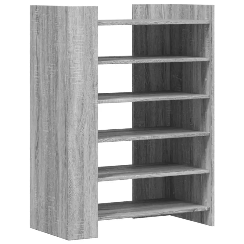 Elegante schoenenkast van bewerkt hout in grijs Sonoma eiken stijl - Schoenenrekken