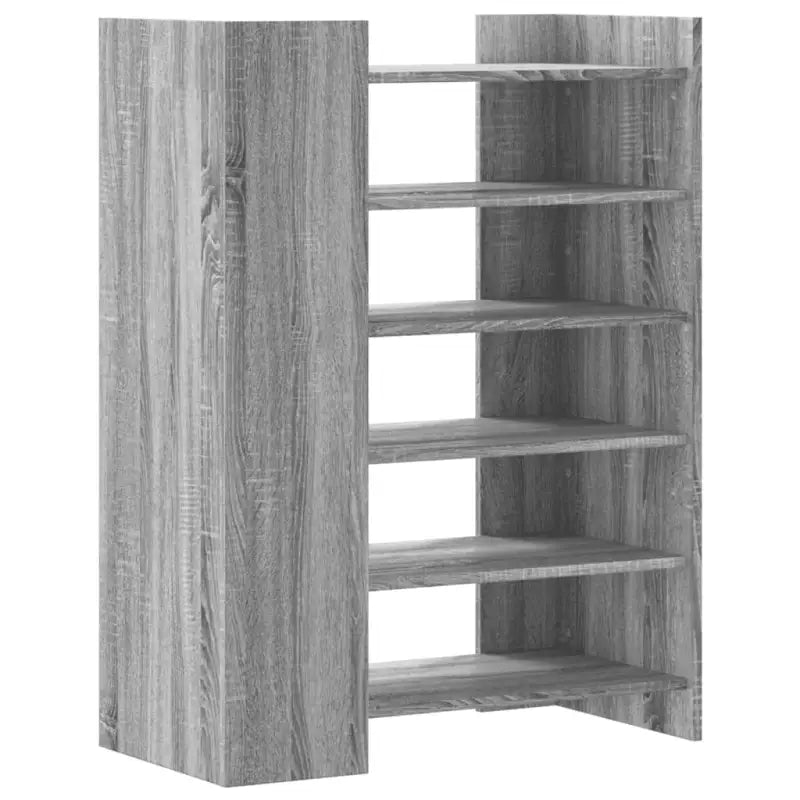 Elegante schoenenkast van bewerkt hout in grijs Sonoma eiken stijl - Schoenenrekken