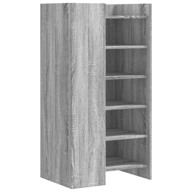 Elegante schoenenkast van bewerkt hout in grijs sonoma eiken stijl - Schoenenrekken