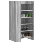 Elegante schoenenkast van bewerkt hout in grijs sonoma eiken stijl - Grijs sonoma / 1 - Schoenenrekken