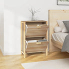 Elegante schoenenkast van bewerkt hout met houten poot voor een nette ruimte - Schoenenrekken