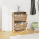 Elegante schoenenkast van bewerkt hout met houten poot voor een nette ruimte - Schoenenrekken