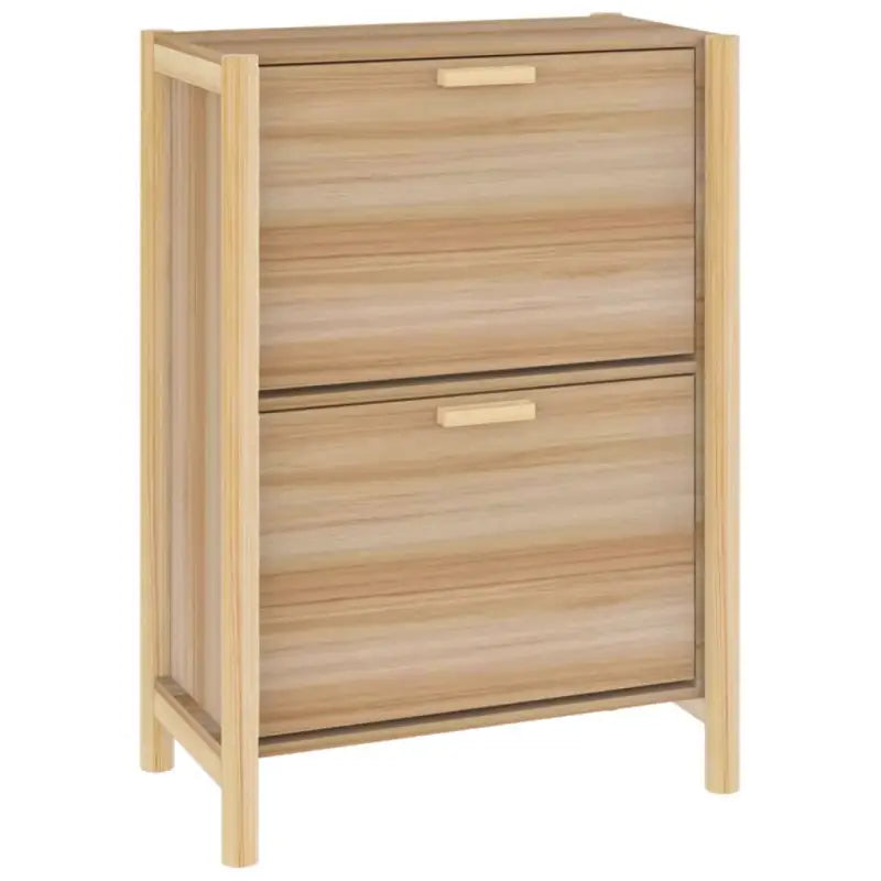 Elegante schoenenkast van bewerkt hout met houten poot voor een nette ruimte - Schoenenrekken