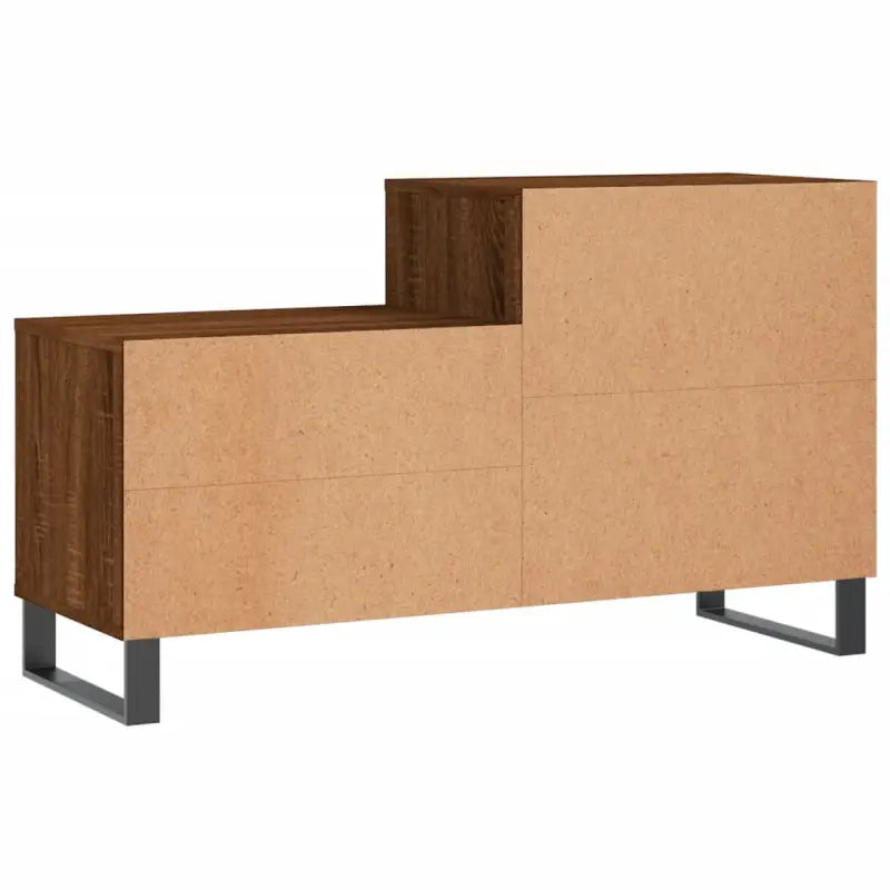 Elegante schoenenkast van bewerkt hout met metalen poten voor een opgeruimd huis - Schoenenrekken