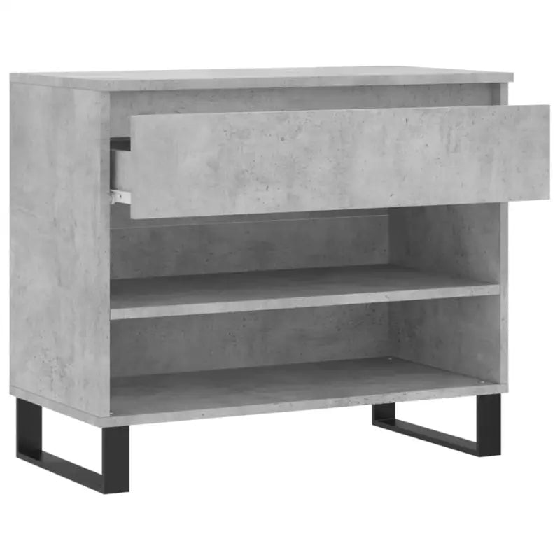 Elegante schoenenkast van bewerkt hout met metalen poten - Betongrijs / 1 - Schoenenrekken