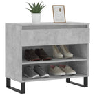 Elegante schoenenkast van bewerkt hout met metalen poten - Betongrijs / 1 - Schoenenrekken