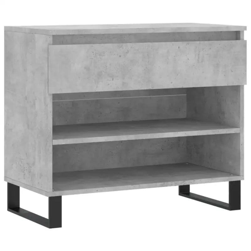 Elegante schoenenkast van bewerkt hout met metalen poten - Betongrijs / 1 - Schoenenrekken