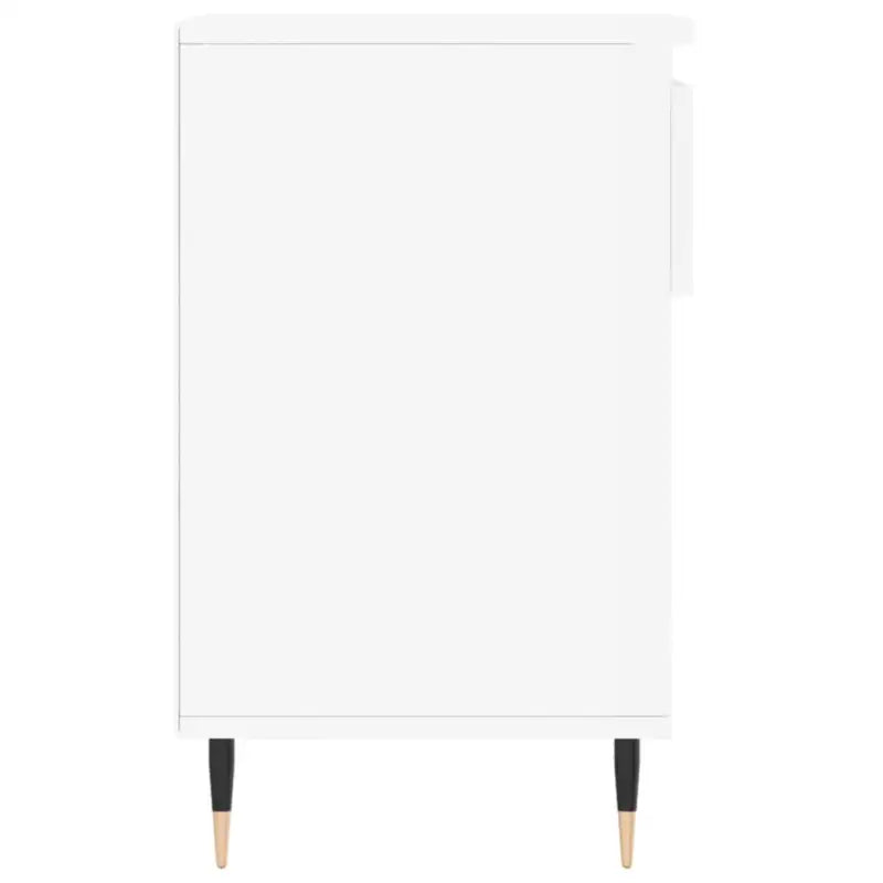 Elegante schoenenkast van bewerkt hout met metalen poten in hoogglans wit - Hoogglans wit / 1 - Schoenenrekken