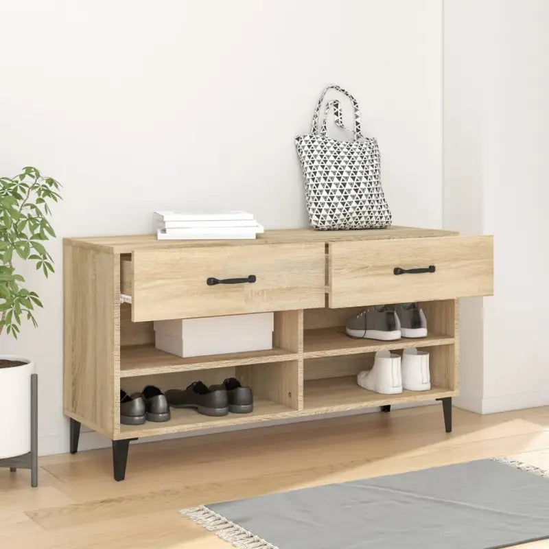 Elegante schoenenkast van bewerkt hout met trendy ontwerp - Schoenenrekken