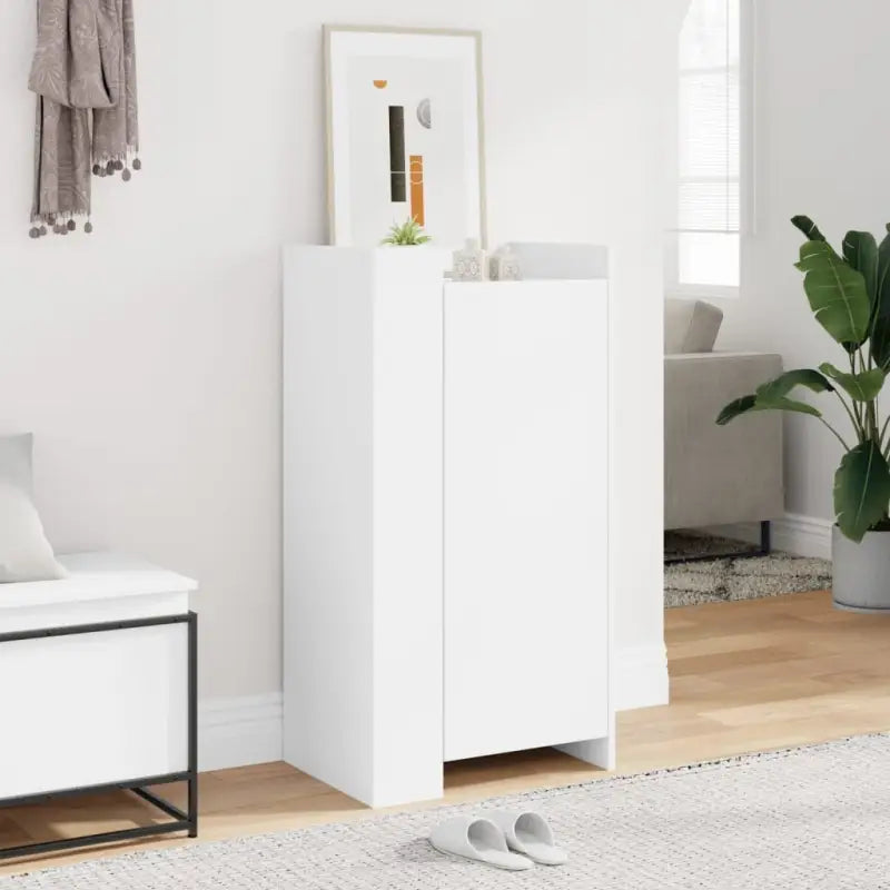 Elegante schoenenkast van bewerkt hout voor een opgeruimde ingang - Wit / 1 - Schoenenrekken