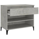 Elegante schoenenkast van bewerkt hout voor een opgeruimde ruimte - Betongrijs / 1 - Schoenenrekken