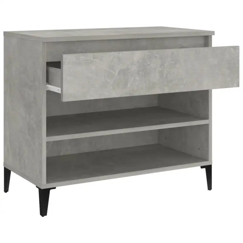 Elegante schoenenkast van bewerkt hout voor een opgeruimde ruimte - Betongrijs / 1 - Schoenenrekken